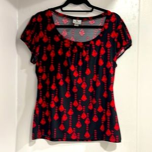 Red/black printed blouse